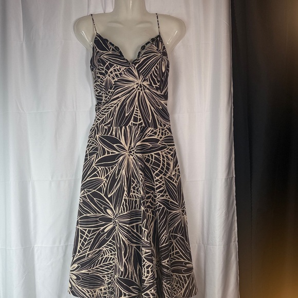 Newport News Dresses & Skirts - Newport News Black and Cream Floral Midi Dress